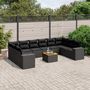 Voir la diapositive 1 : VIDAXL Salon de jardin 11 pcs avec coussins noir resine tressee