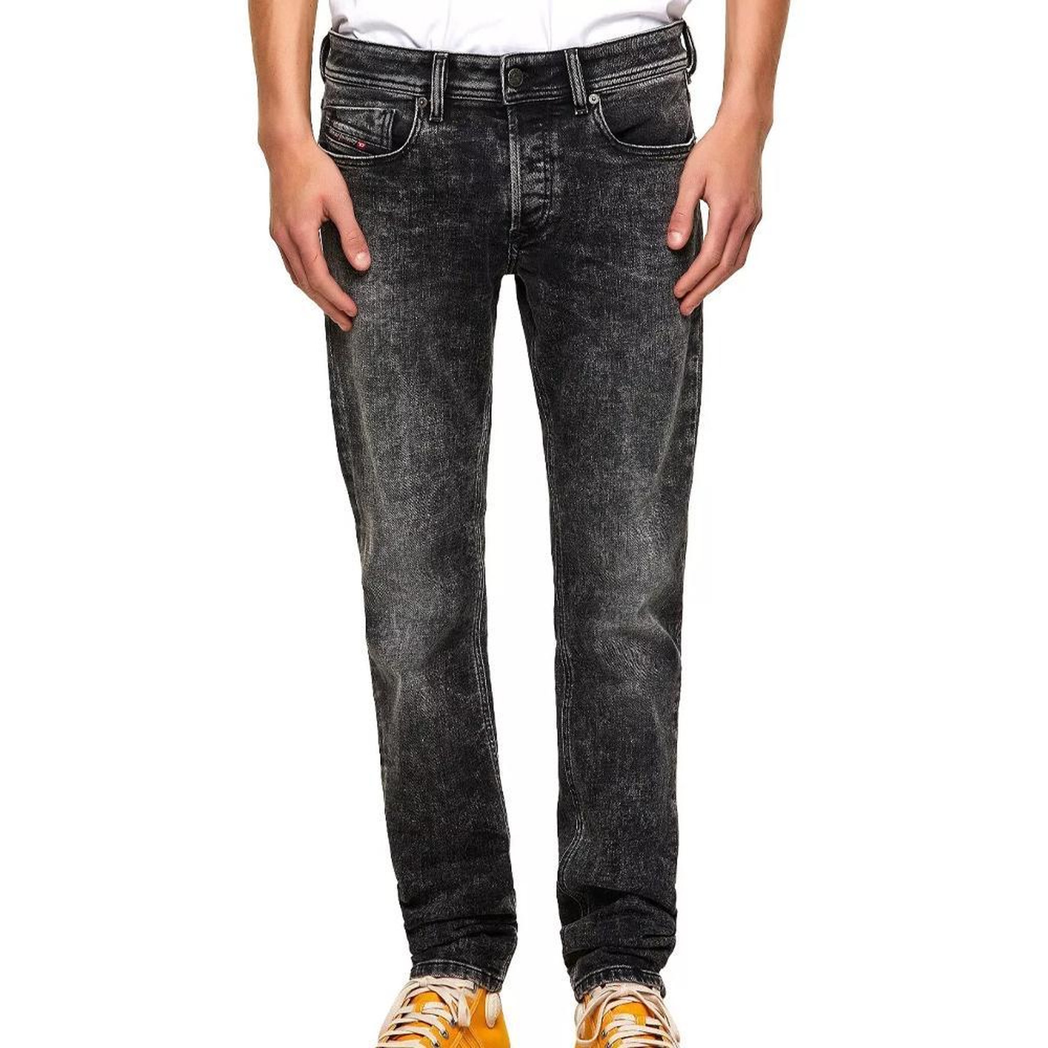 Voir la diapositive 1 : DIESEL Jean Droit Gris Homme Diesel Sleenker