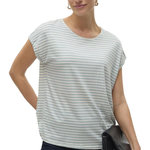 Vero Moda T-shirt Blanc/Vert Femme Vero Moda Mava. Coloris disponibles : Vert