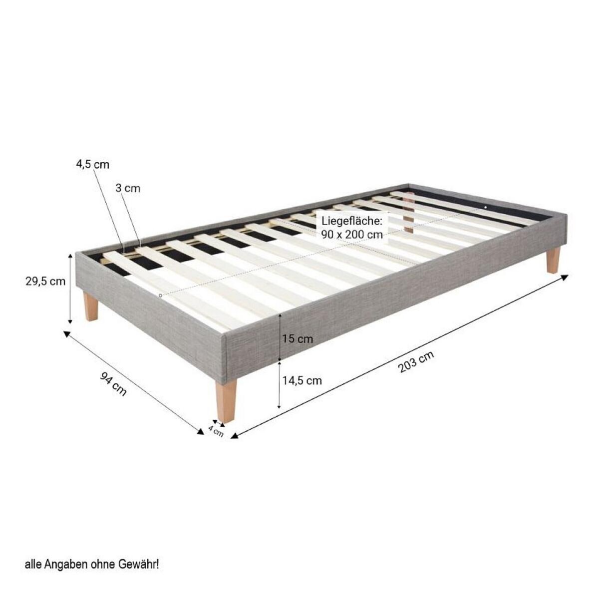 HomeStyle4U Lit capitonné avec matelas sommier 90x200