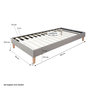 Voir la diapositive 3 : HomeStyle4U Lit capitonné avec matelas sommier 90x200