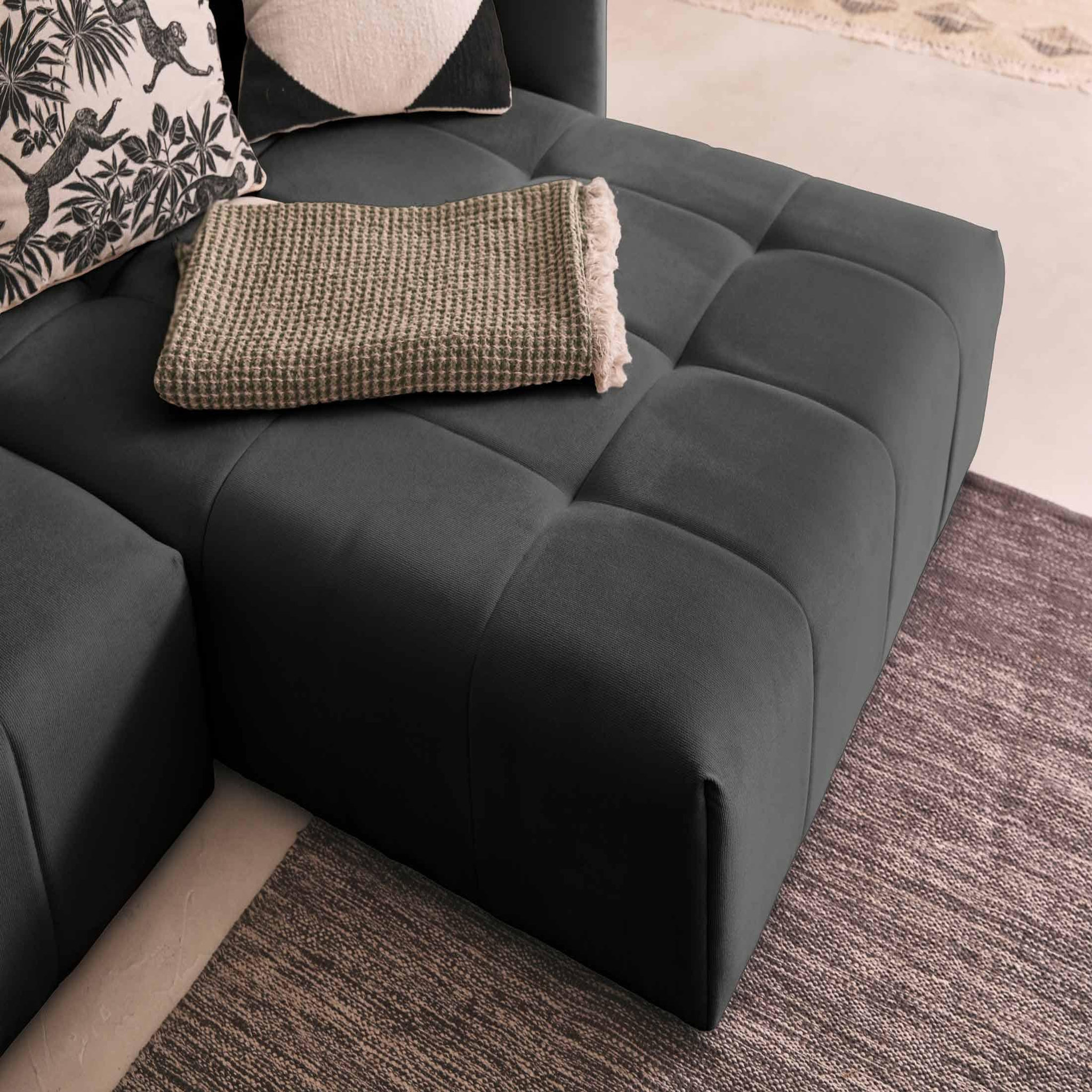 Voir la diapositive 5 : BEST MOBILIER Petra - canapé d'angle réversible - convertible avec coffre - 4 places - en velours