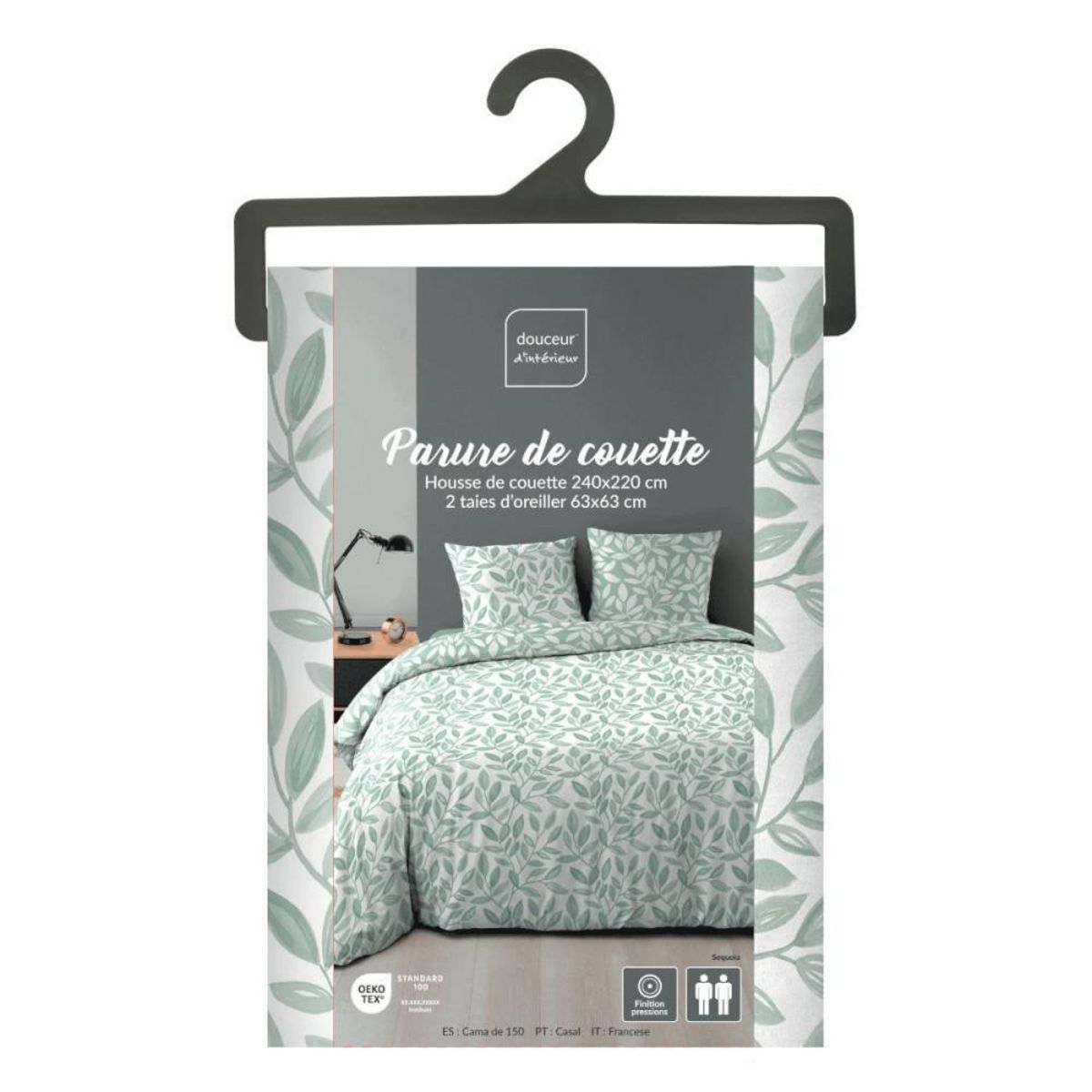 Douceur d'Intérieur Housse de couette 240x220 + 2 taies imprimées SEQUOIA