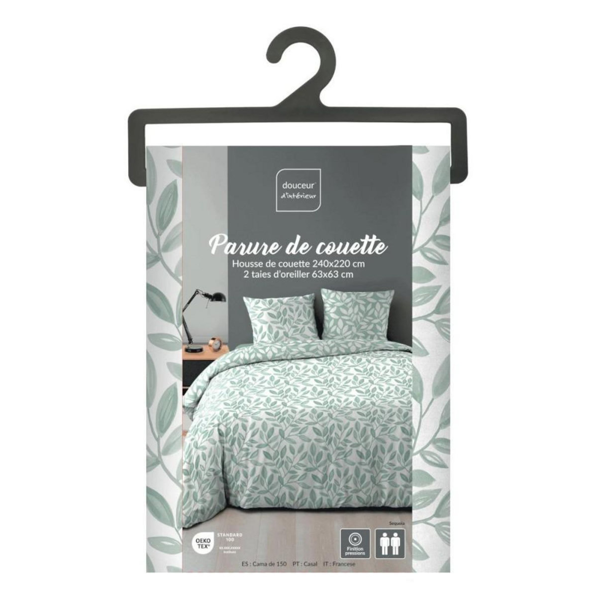 Douceur d'Intérieur Housse de couette 240x220 + 2 taies imprimées SEQUOIA