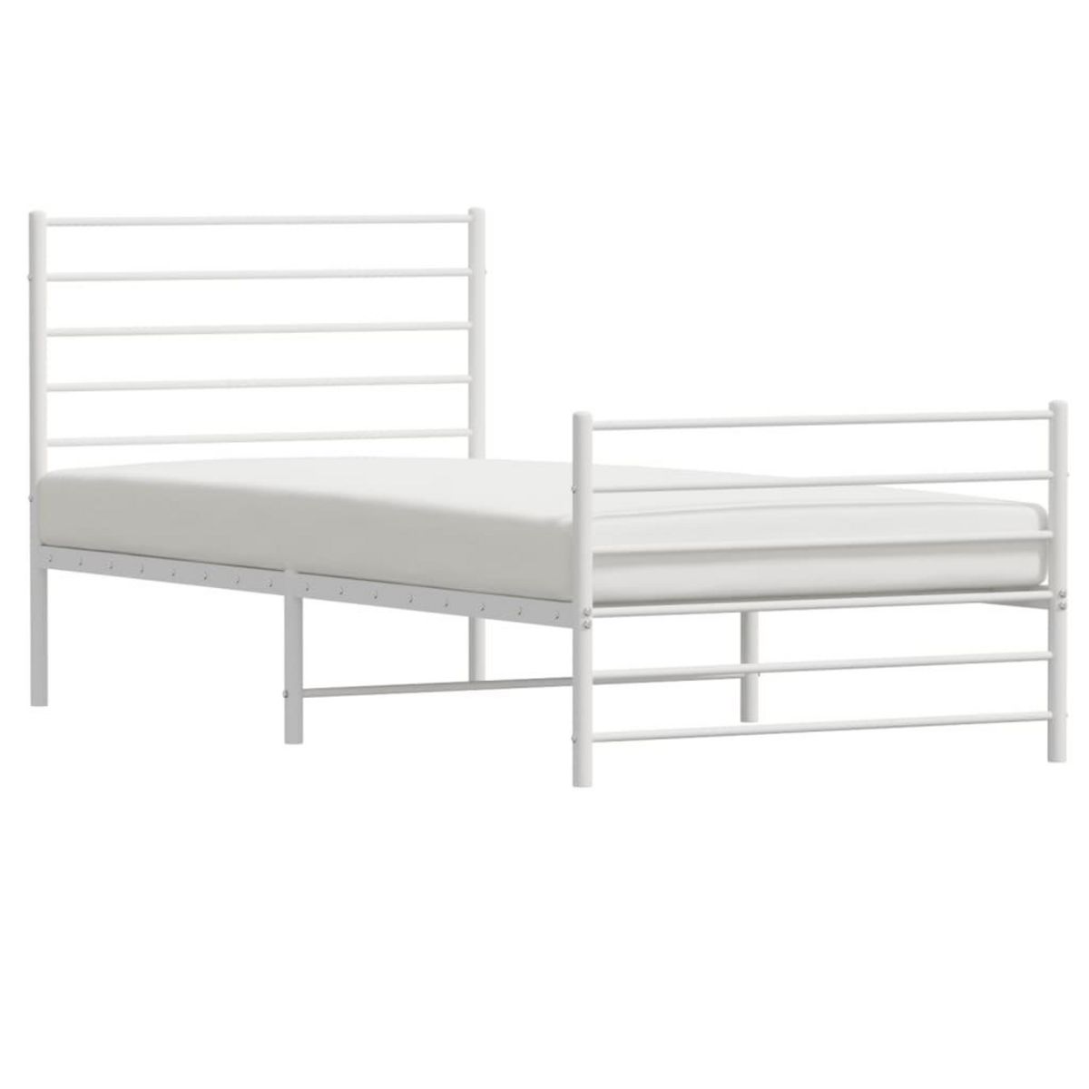VIDAXL Cadre de lit metal sans matelas avec pied de lit blanc 80x200cm