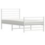 Voir la diapositive 5 : VIDAXL Cadre de lit metal sans matelas avec pied de lit blanc 80x200cm