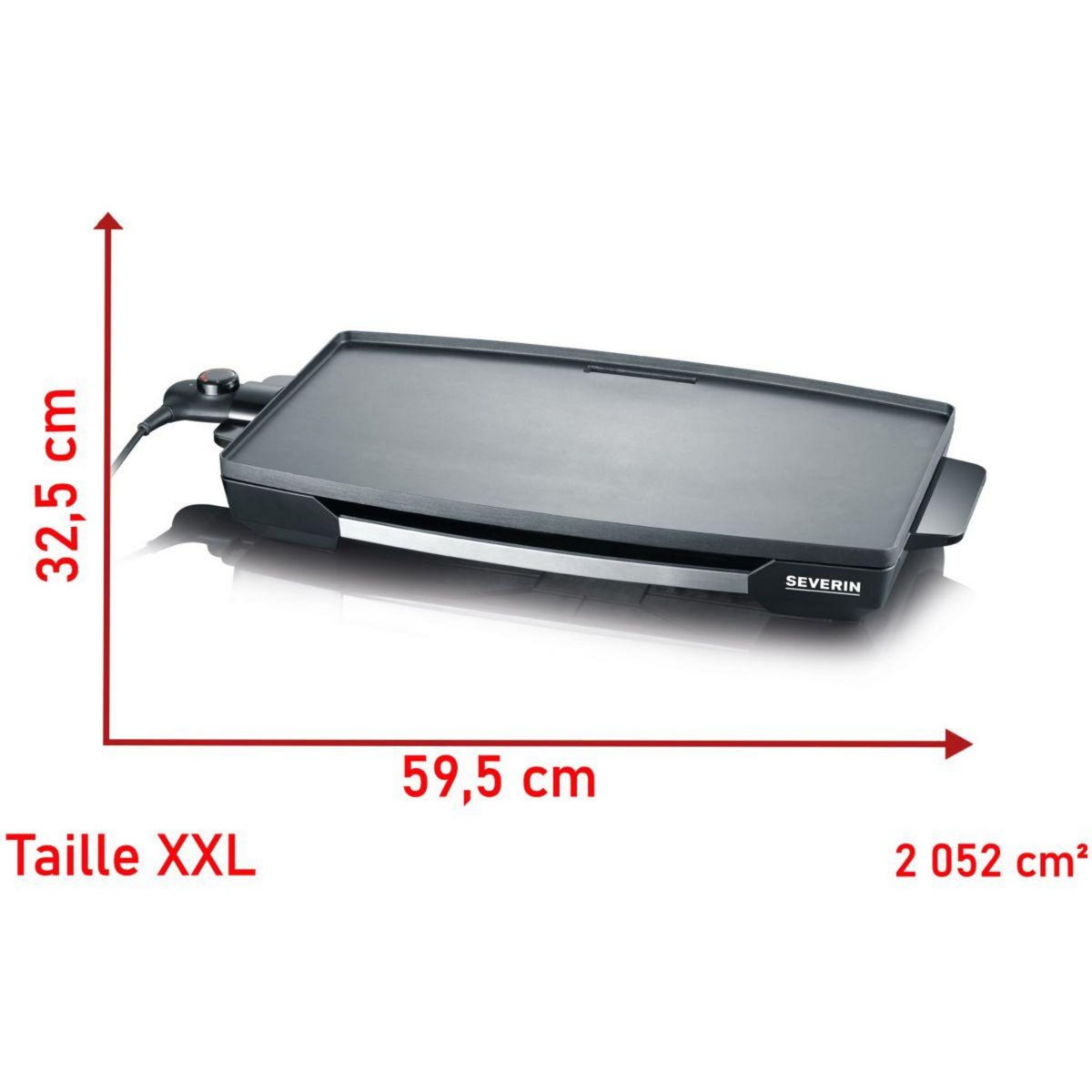 SEVERIN Plancha électrique KG2397 à poser, 59.5x34.5 cm