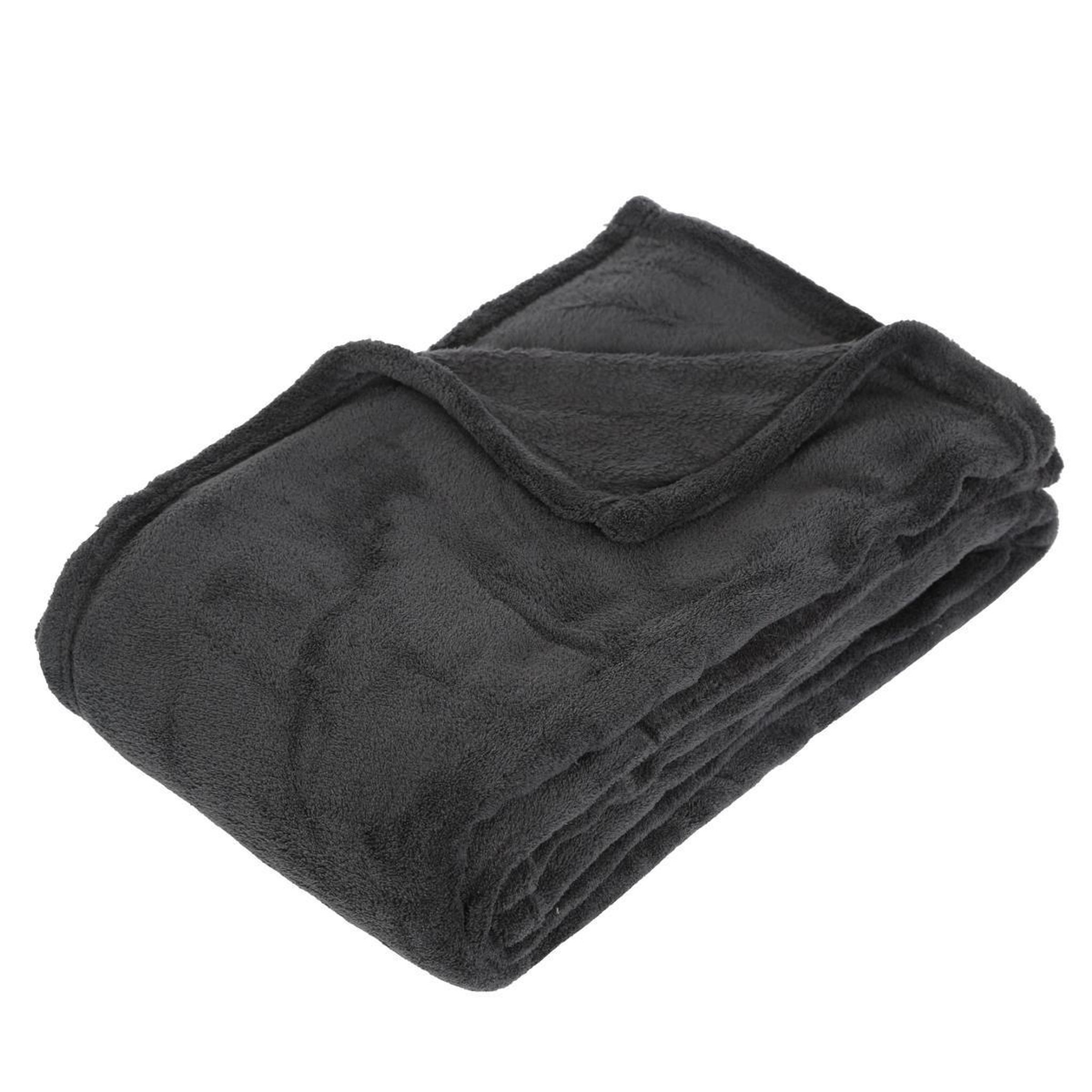 ATMOSPHERA Plaid polaire  microfibre  125x150cm gris foncé