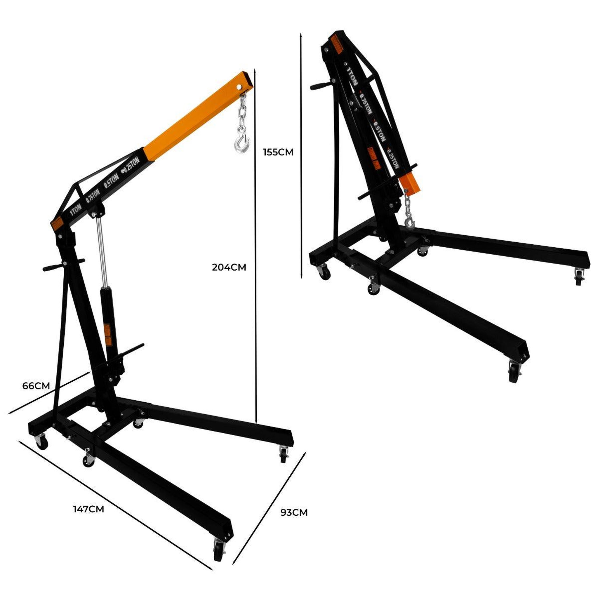Voir la diapositive 5 : T-MECH Grue hydraulique 1 tonne