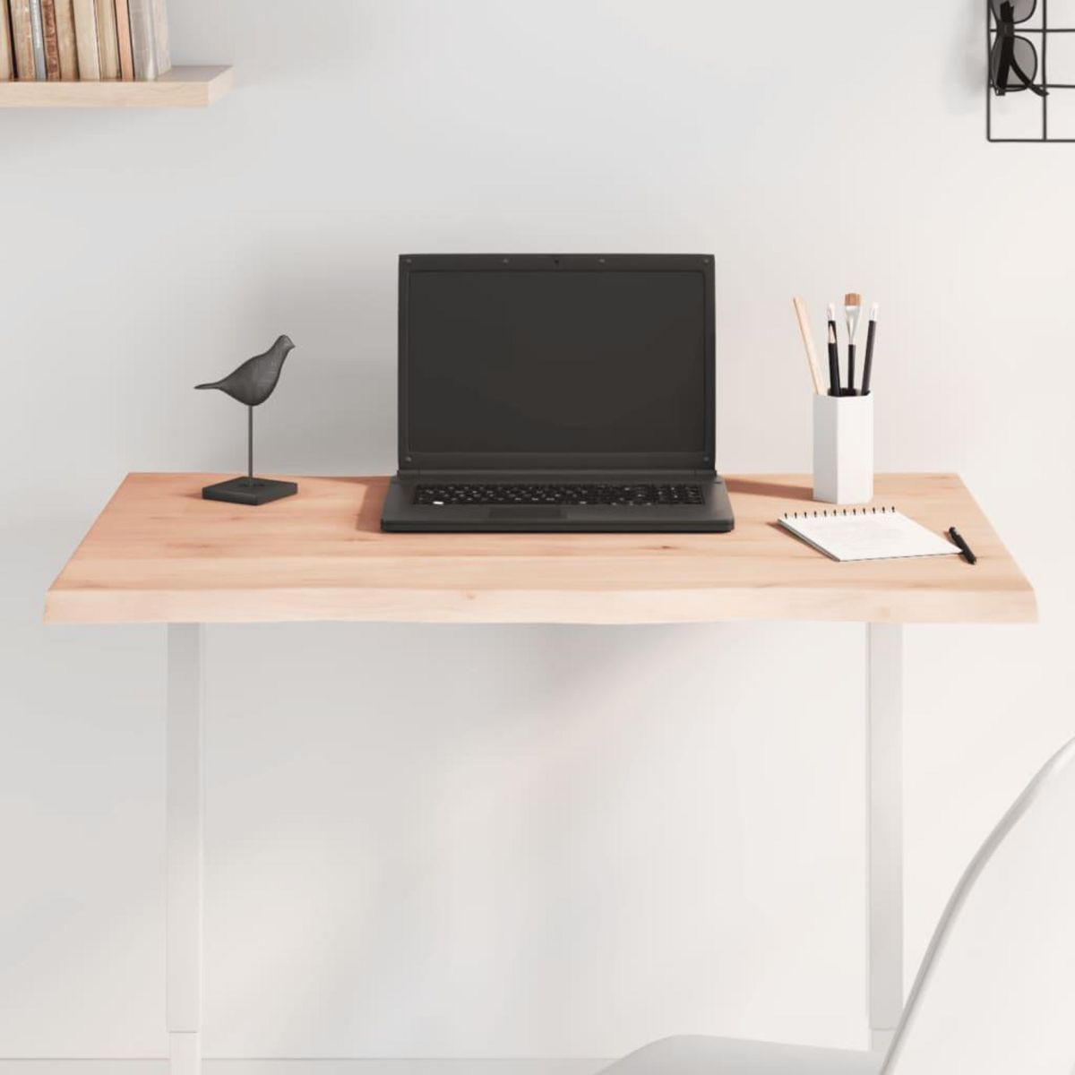 VIDAXL Dessus de table bois massif non traite bordure assortie