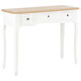 Voir la diapositive 1 : VIDAXL Table de console et coiffeuse avec 3 tiroirs Blanc