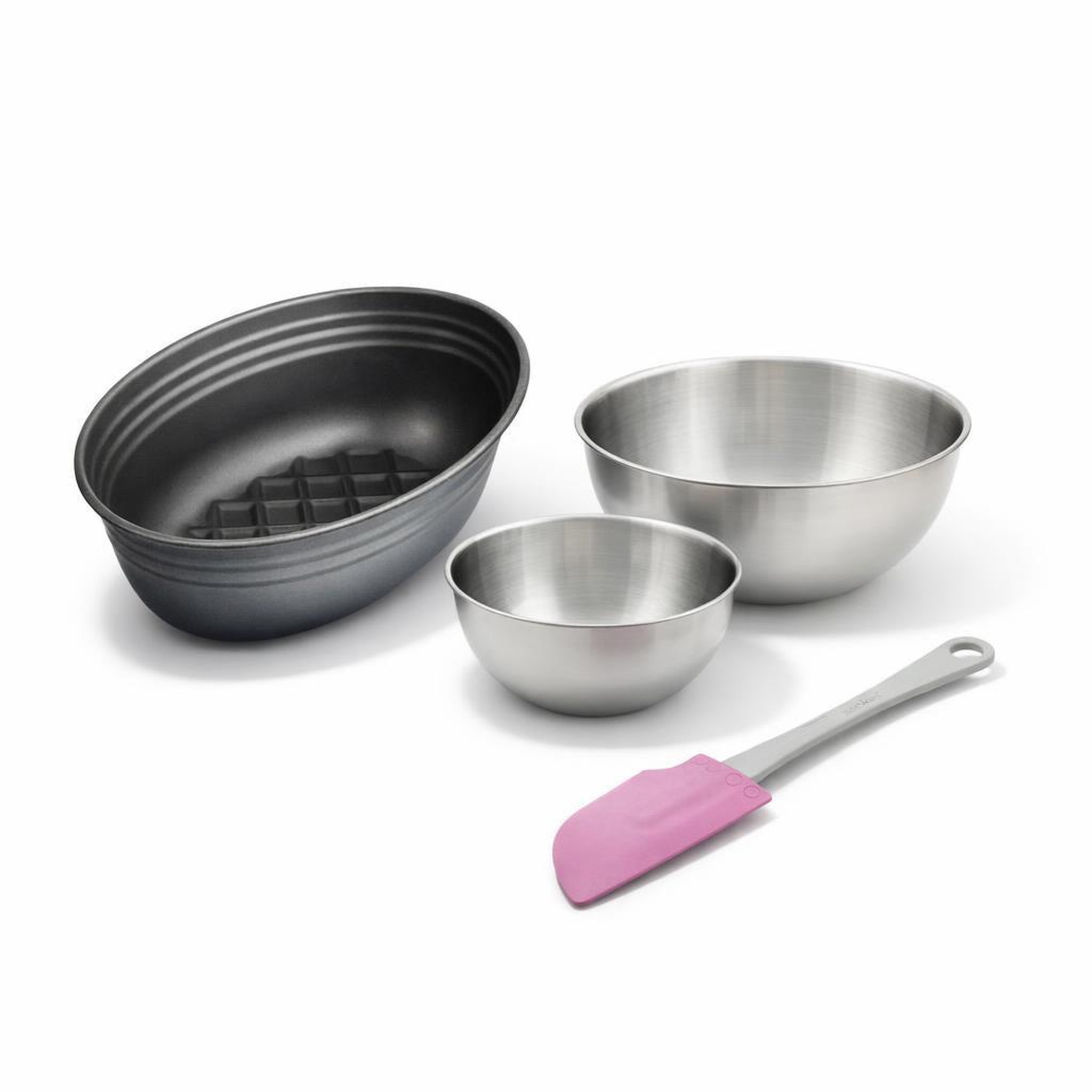 ZENKER Set de 4 ustensiles de pâtisserie moule à gâteaux 2 bols et spatule black metallic black mettallic zenker  black mettallic