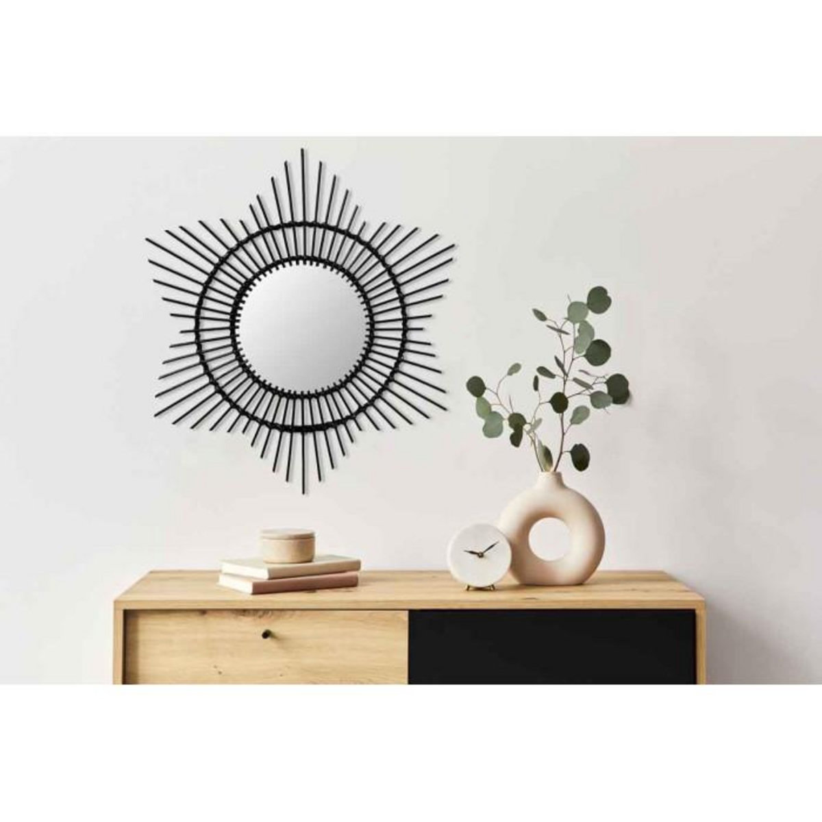 Paris Prix Miroir Mural Design en Rotin  Aina  70cm Noir