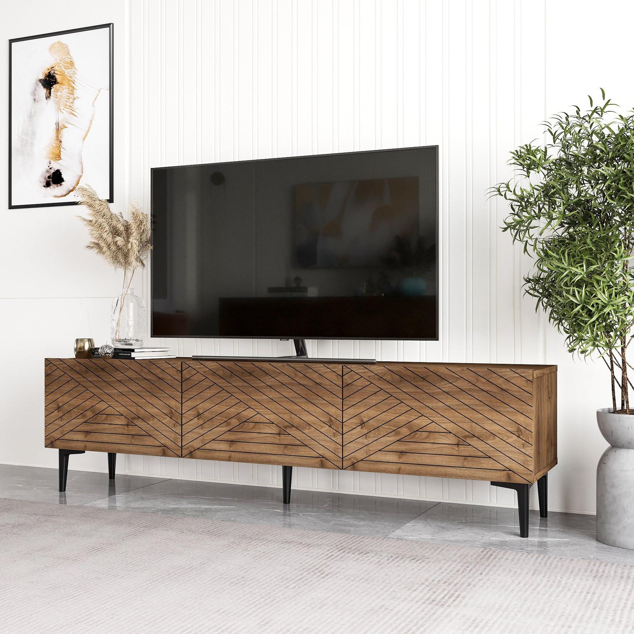 Voir la diapositive 3 : Habitat et Jardin Meuble tv en bois  felix  - 160 x 31 x 44 cm - marron