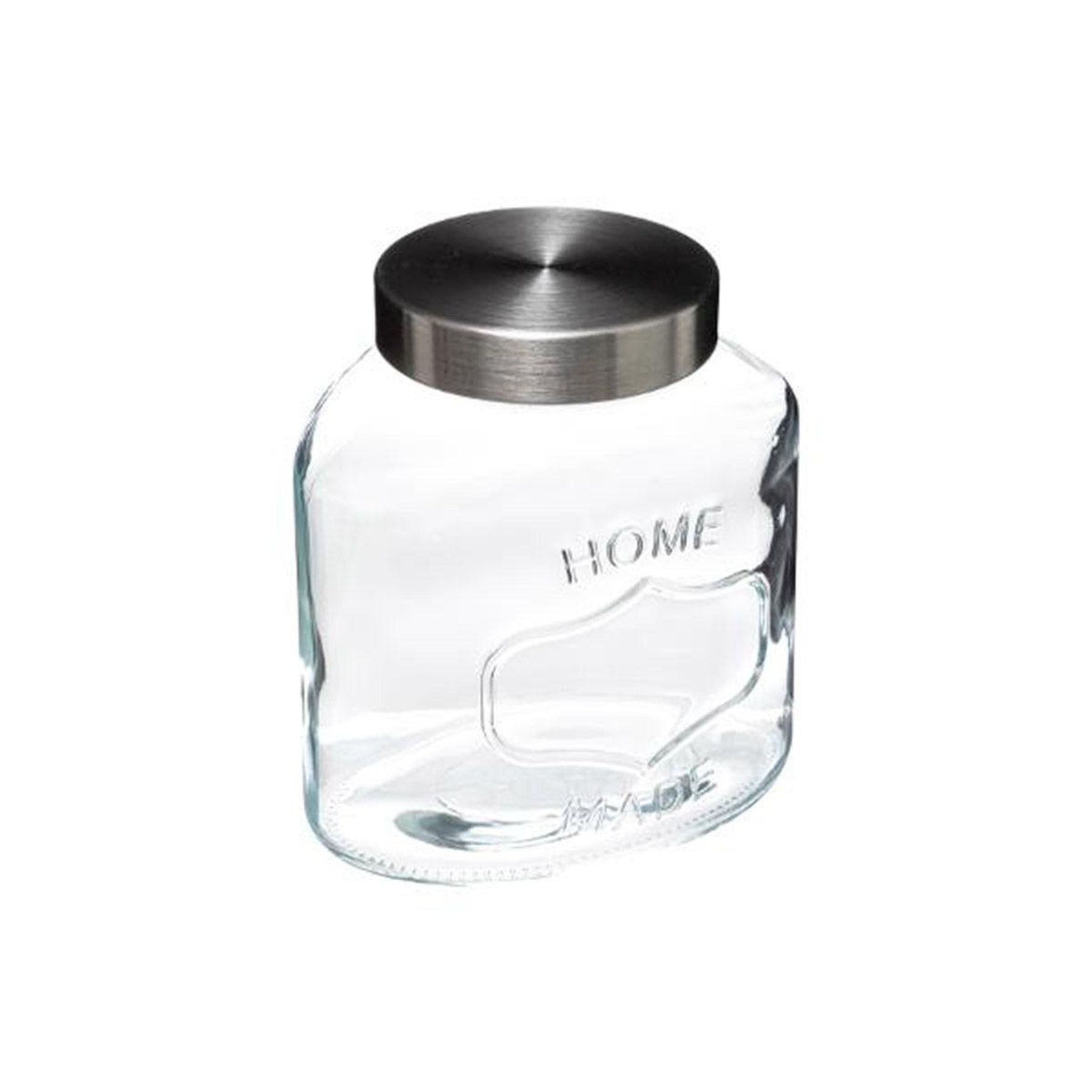 Voir la diapositive 2 : FIVE Bocal en verre  ovale  inox  2,5l transparent