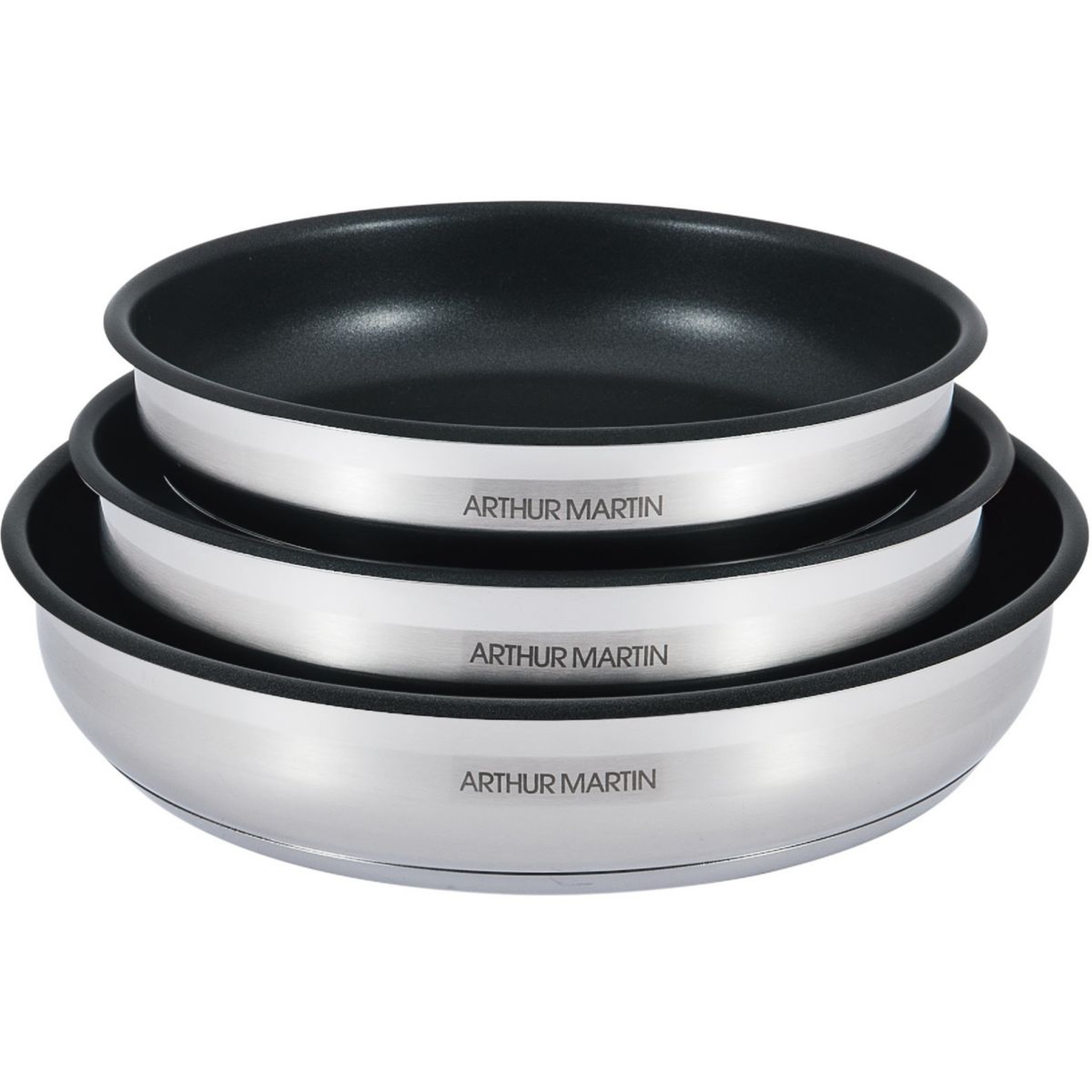 Voir la diapositive 2 : ELECTROLUX Batterie de cuisine 3 poeles 20 22 26 cm et 1 poignee AM266