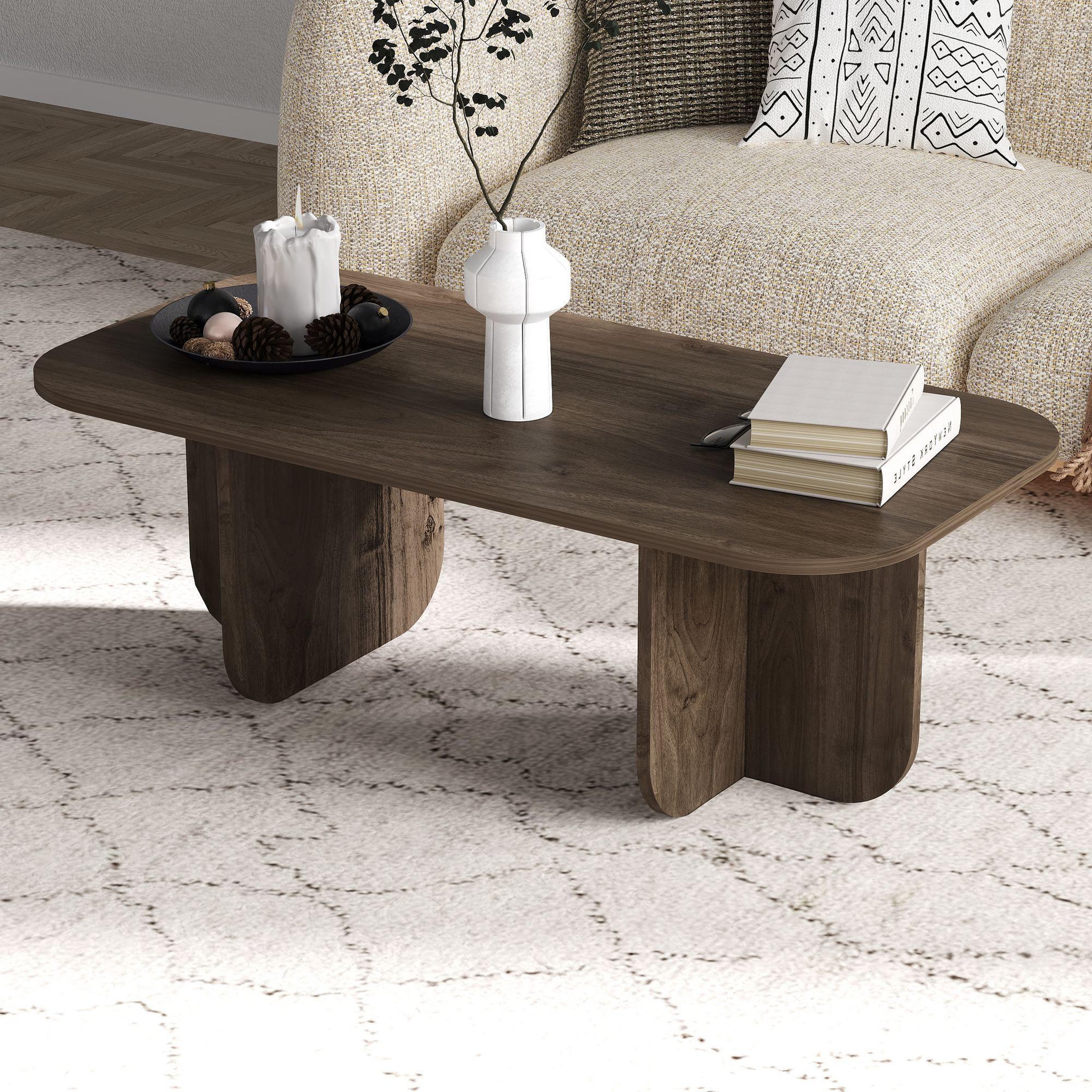 Voir la diapositive 2 : Habitat et Jardin Table basse en bois  becaj  - 120 x 60 x 41 cm - noyer