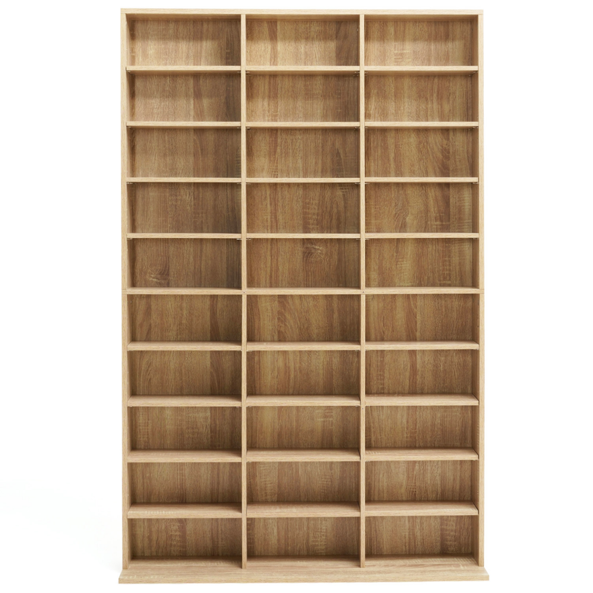 ID MARKET Bibliothèque étagère CD CEYLIA 30 cases avec étagères modulables effet bois