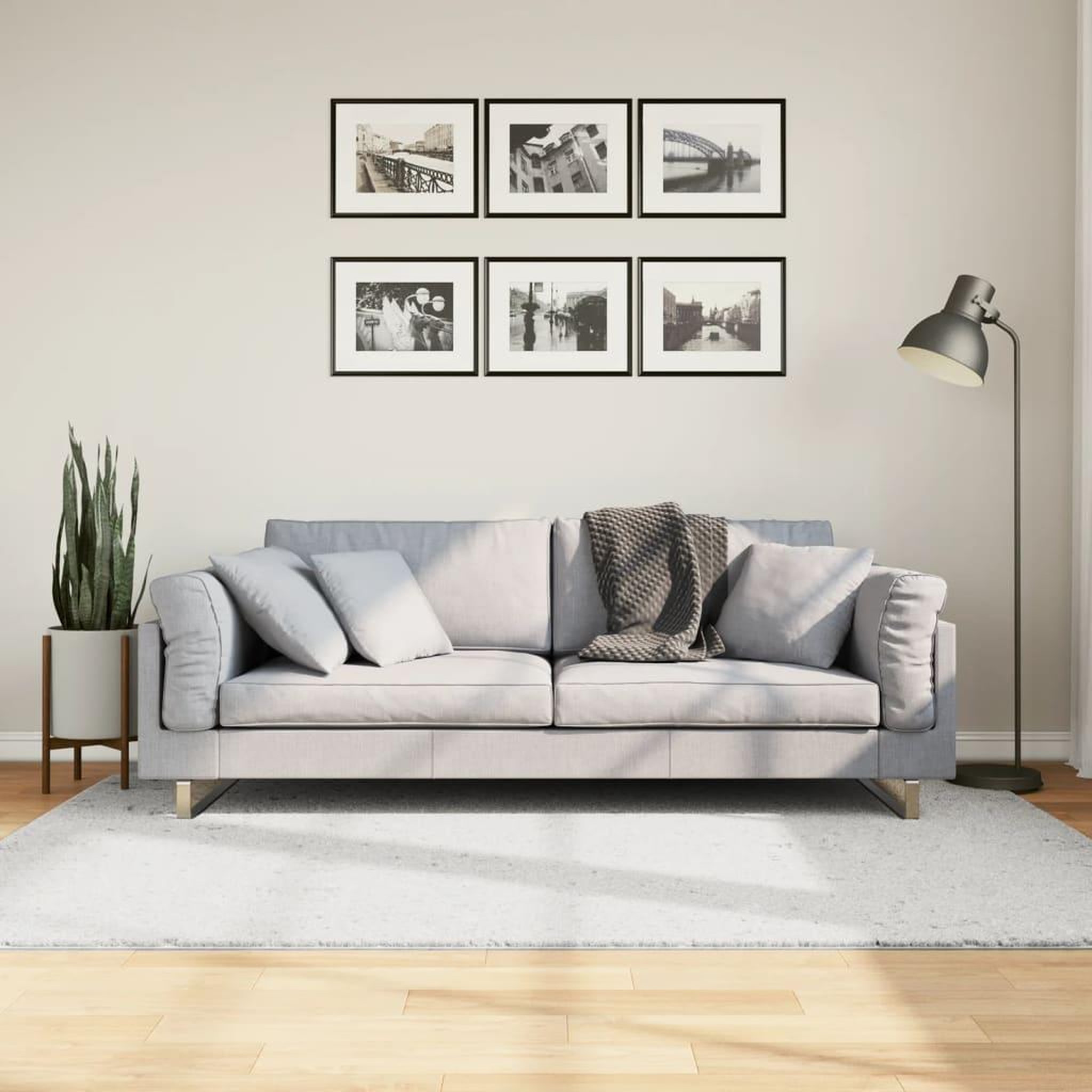 VIDAXL Tapis OVIEDO a poils courts gris 140x200 cm