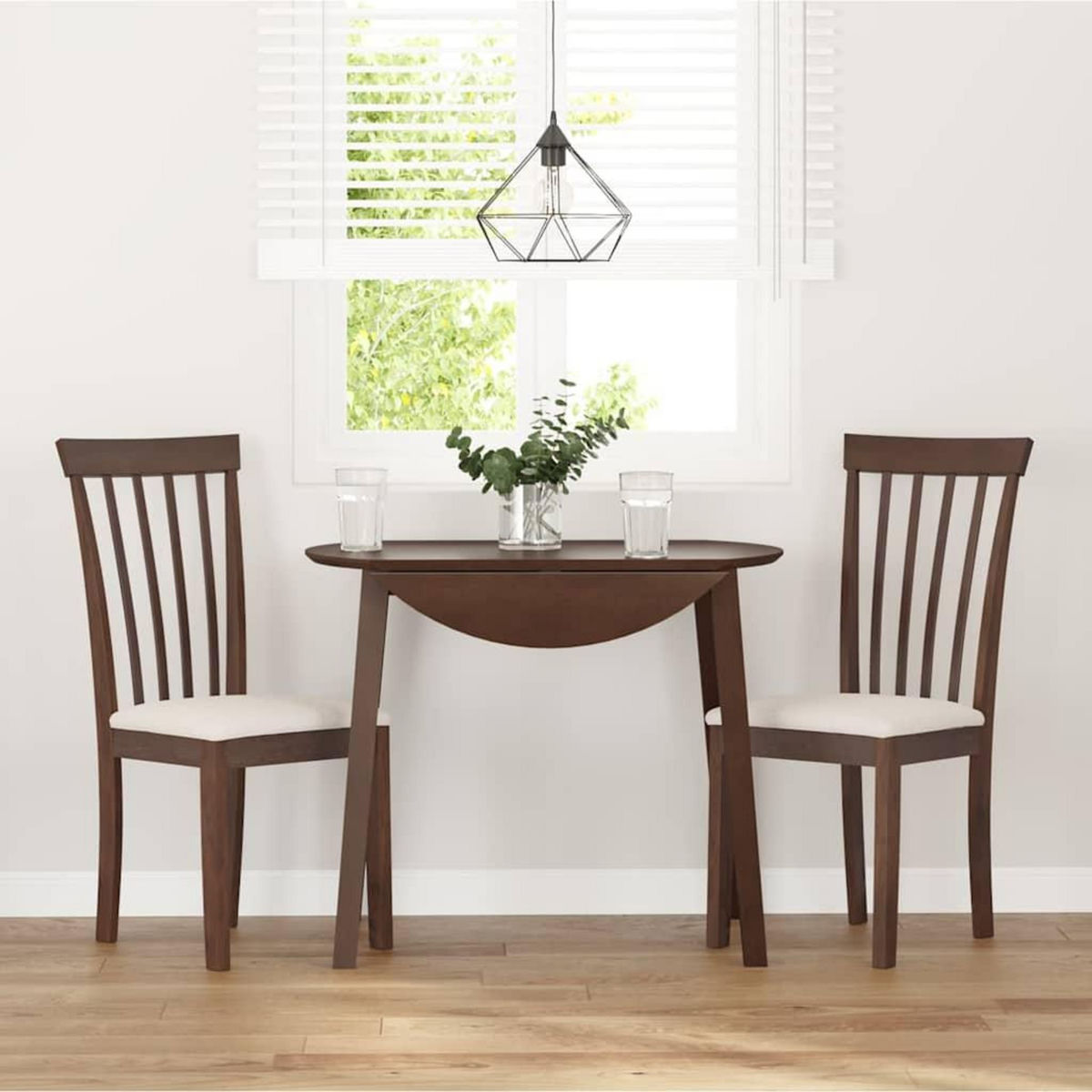 VIDAXL Chaises a manger coussins 2 pcs marron bois massif caoutchouc