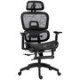 Voir la diapositive 1 : HOMCOM Fauteuil de bureau ergonomique grand confort entièrement réglable tissu maille noir