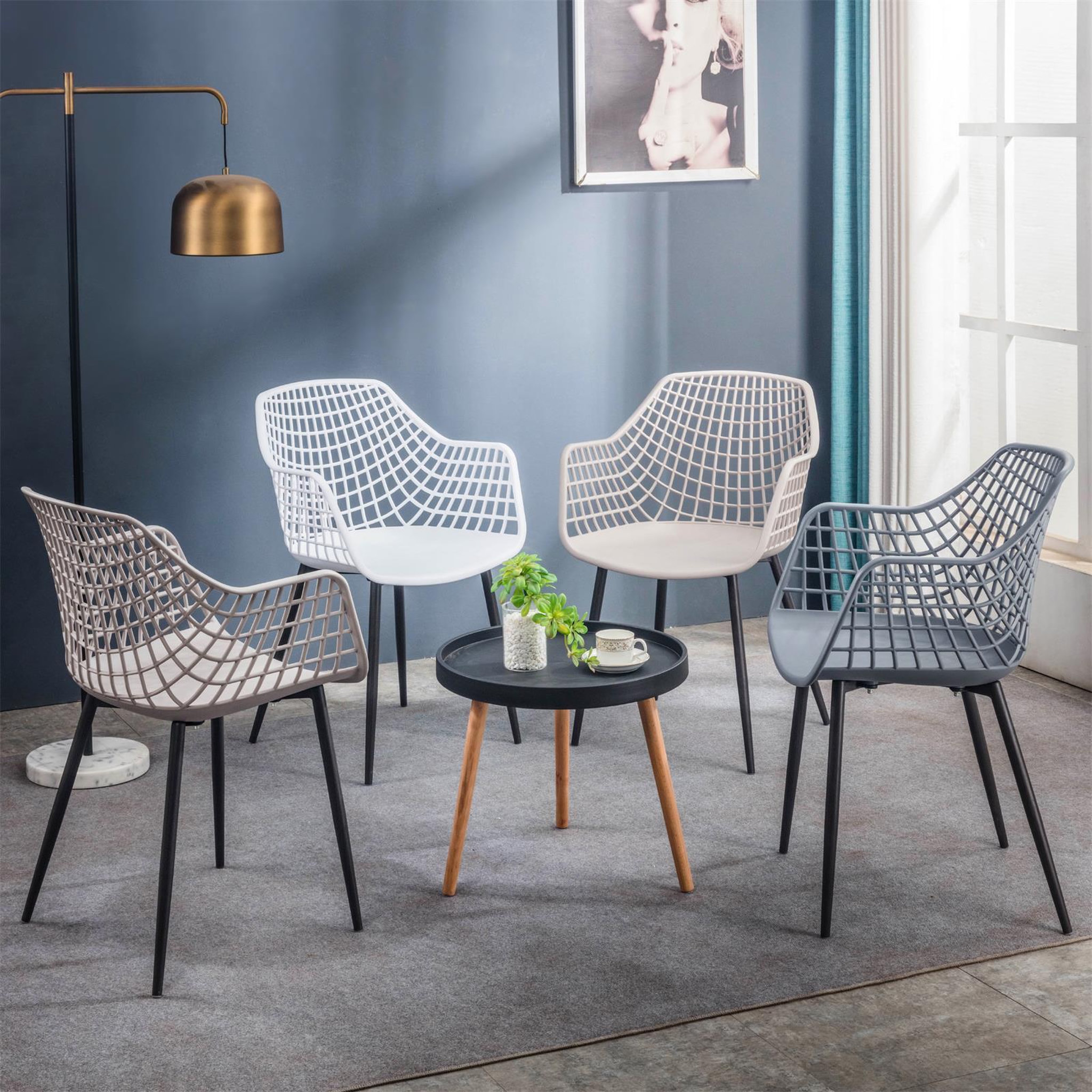 Voir la diapositive 5 : IDIMEX Lot de 4 chaises LUCIA, en plastique