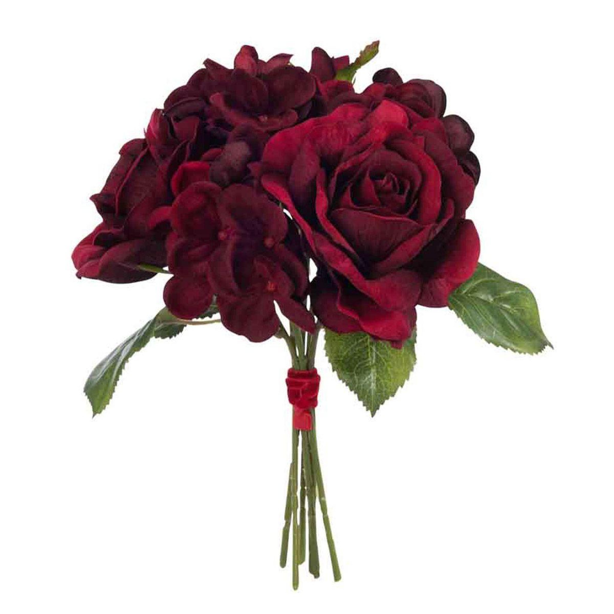 J-LINE Bouquet de fleurs artificielles  roses  25cm rouge