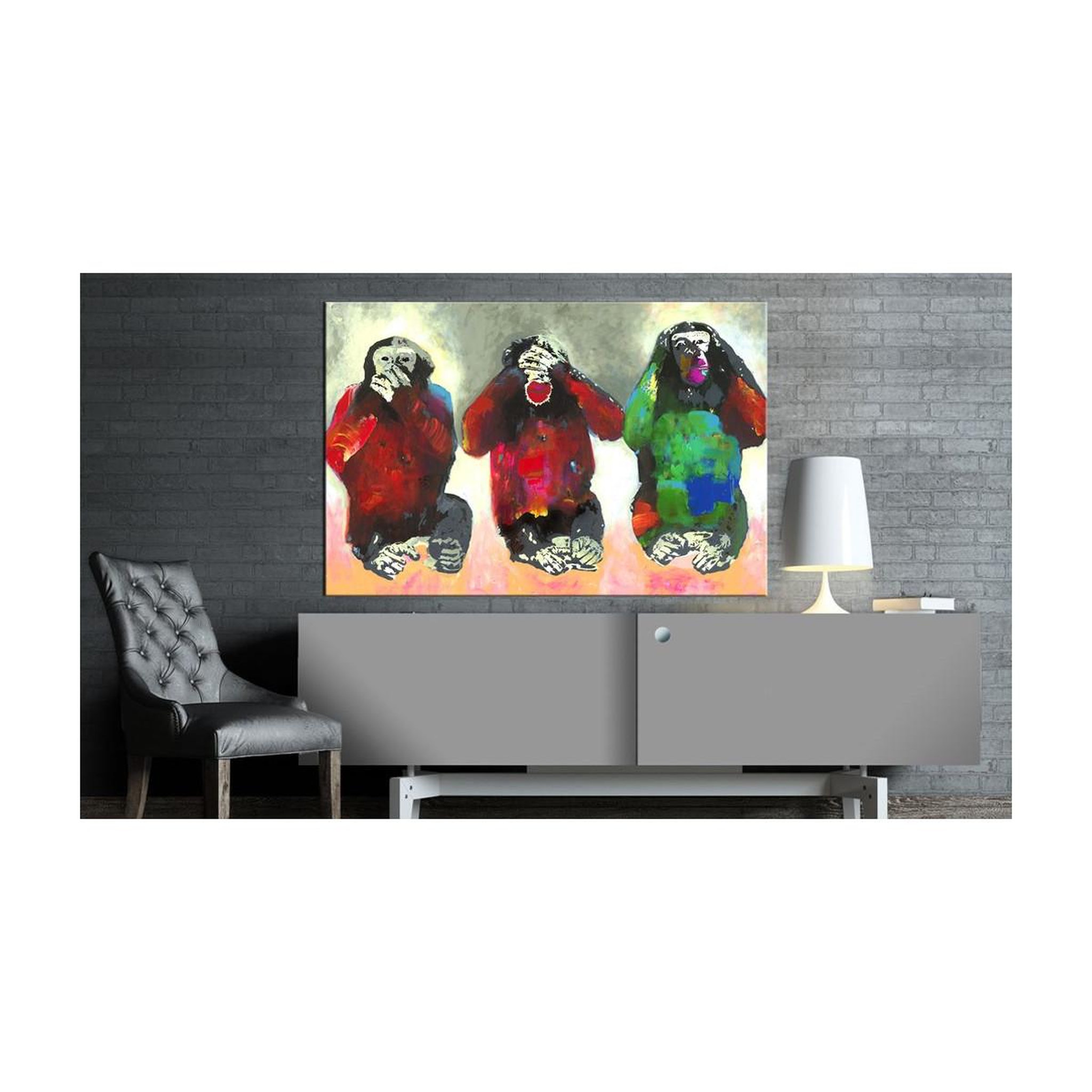 Voir la diapositive 2 : Paris Prix Tableau Imprimé  Three Wise Monkeys
