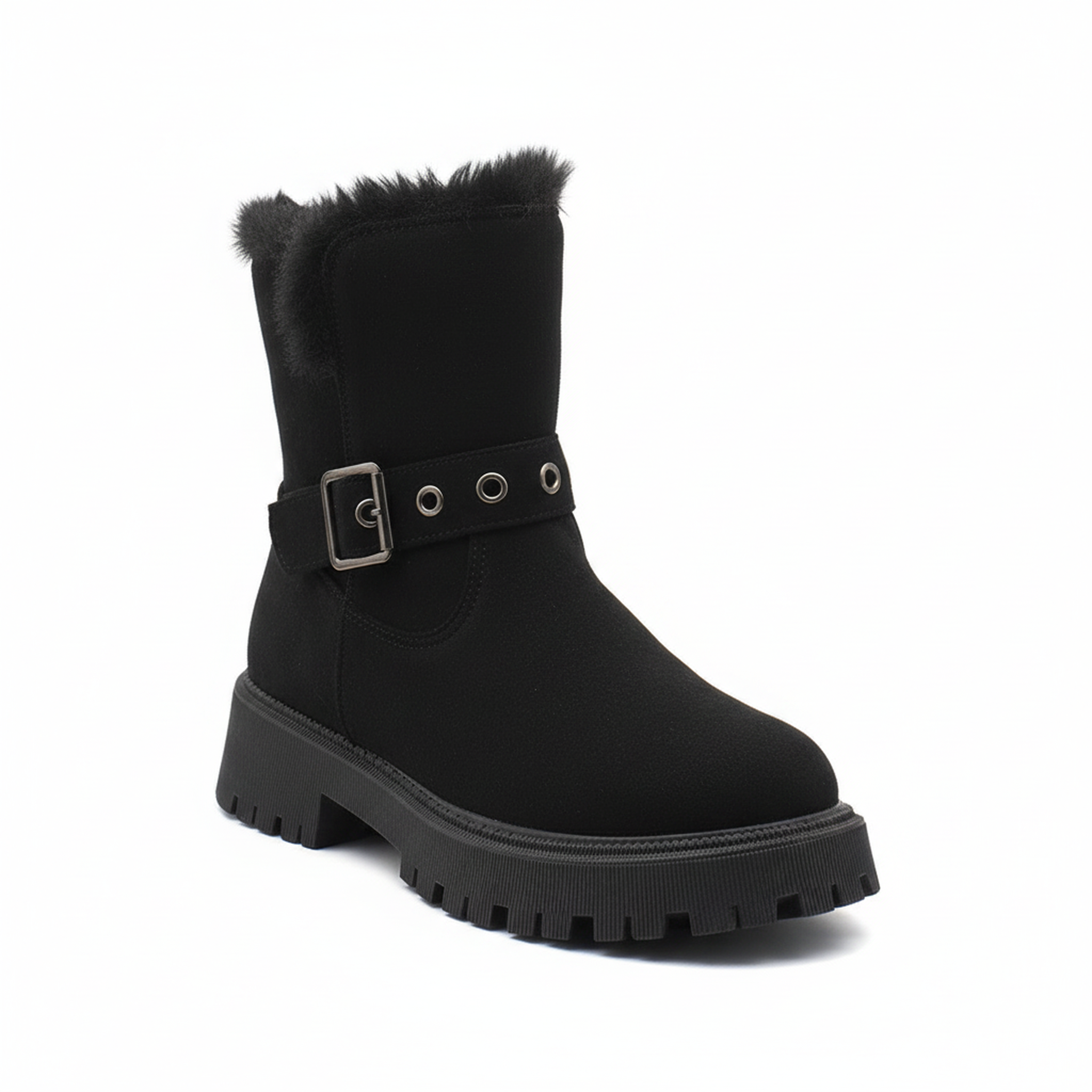 Voir la diapositive 1 : OZABI Ozabi bottines fourrées femme suédine zip et sangle semelle crantée