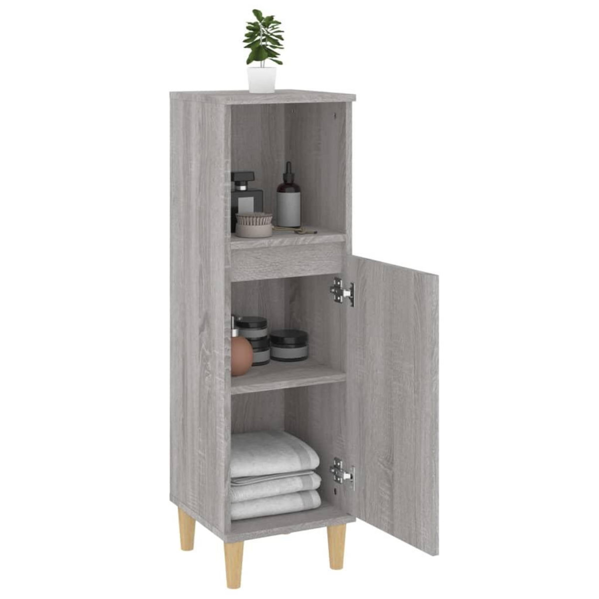 VIDAXL Armoire salle de bain sonoma gris 30x30x100 cm