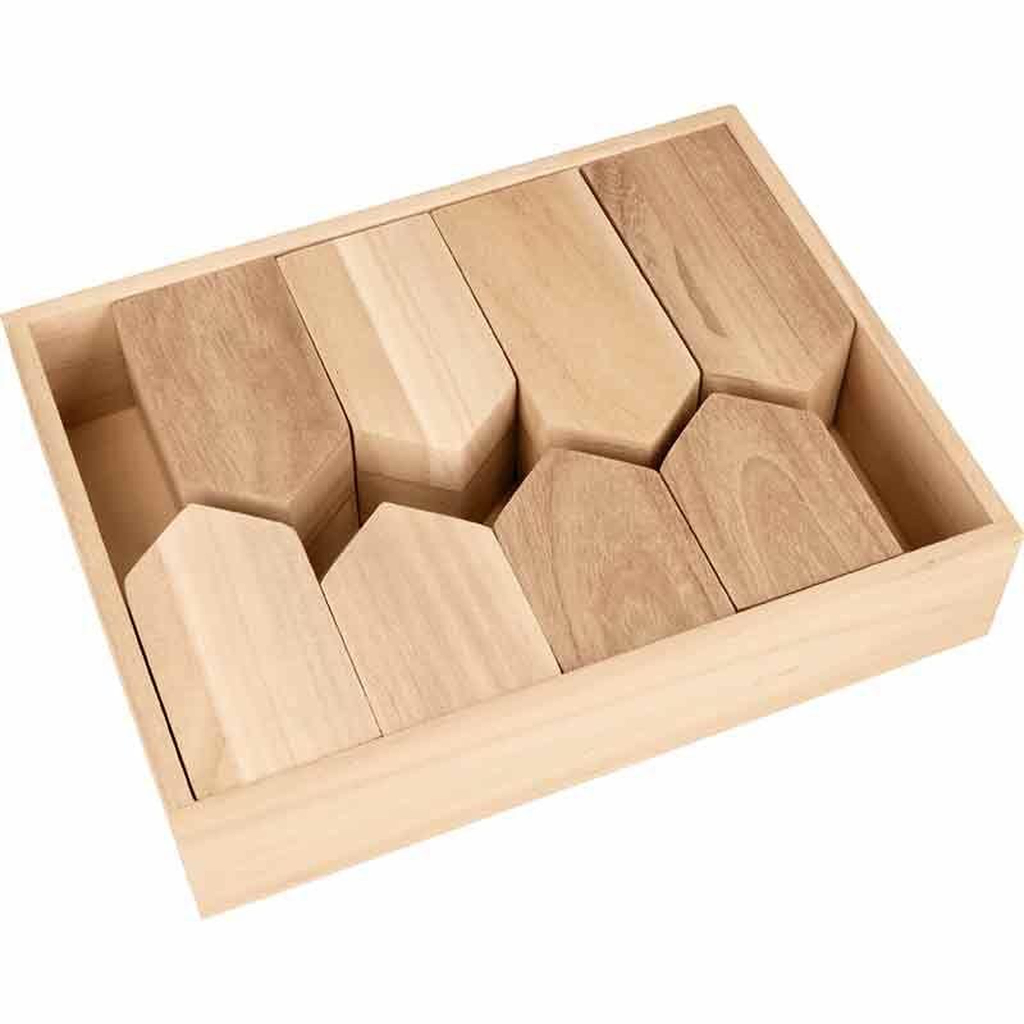 Artemio 8 maisons en bois avec plateau - 24 x 18 x 5,5 cm