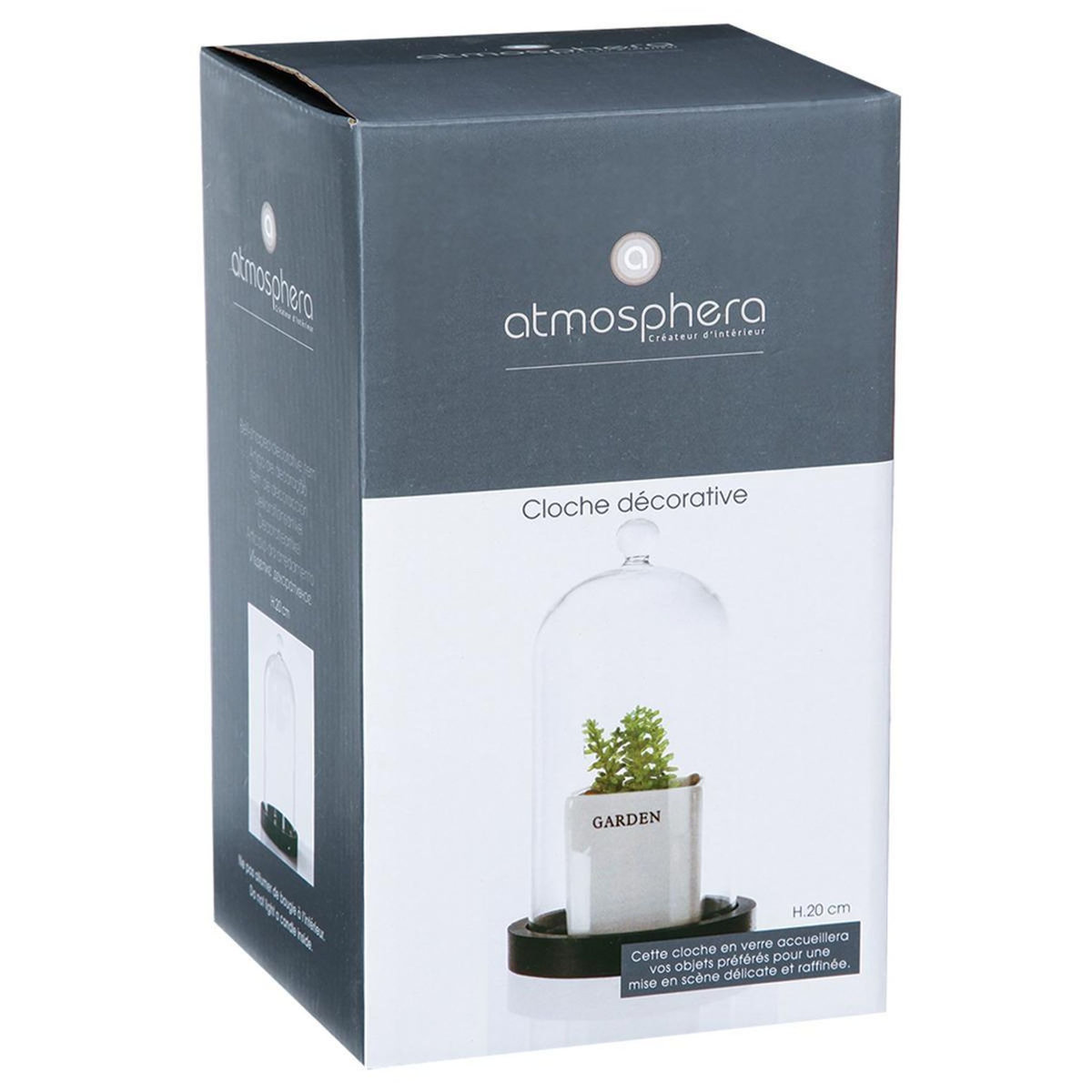 ATMOSPHERA Cloche Décorative en Verre  Dara  19cm Transparent