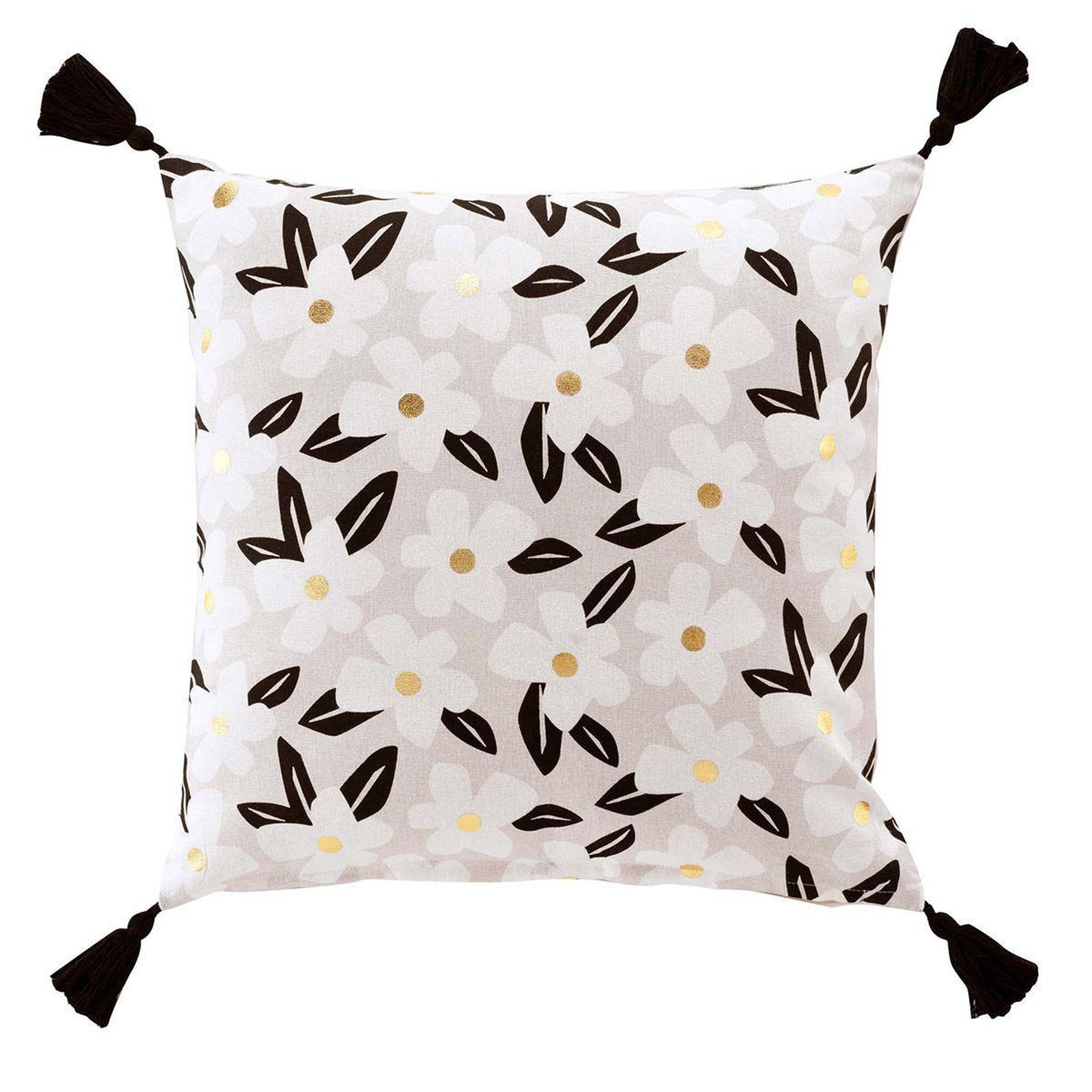 Voir la diapositive 1 : Douceur d'Intérieur Coussin Déco Pompons  Darcy  45x45cm Naturel