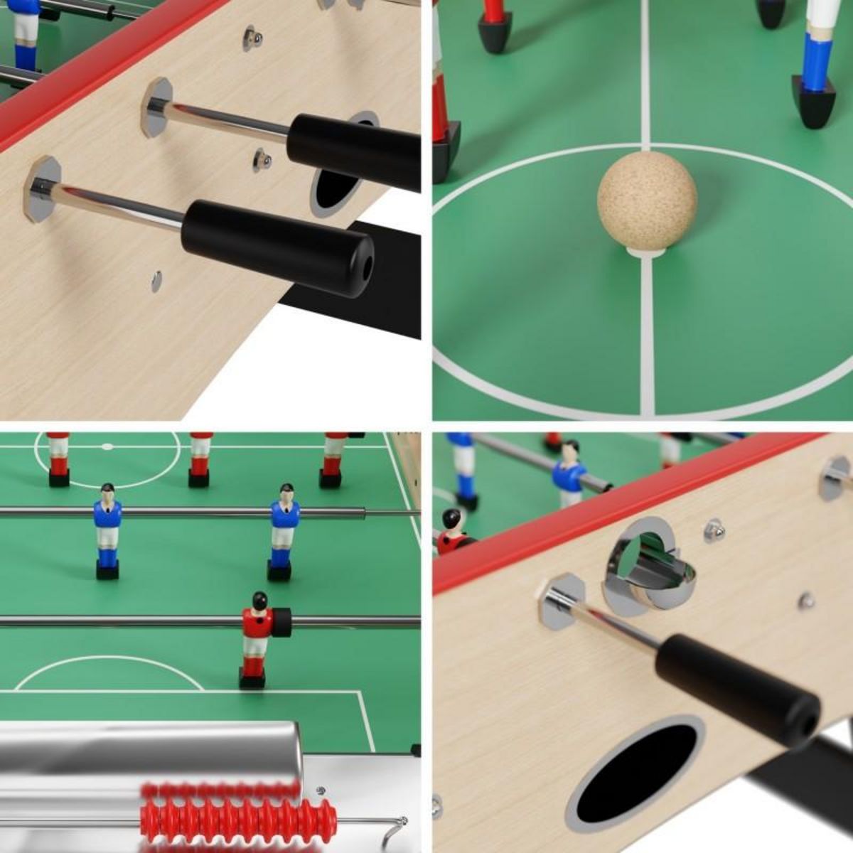 PLAY4FUN Baby-foot CLASSIC type Bistrot - 151 x 77 x 91 cm - Table de Baby-foot avec barres télescopiques et Balles Lièges Inclus