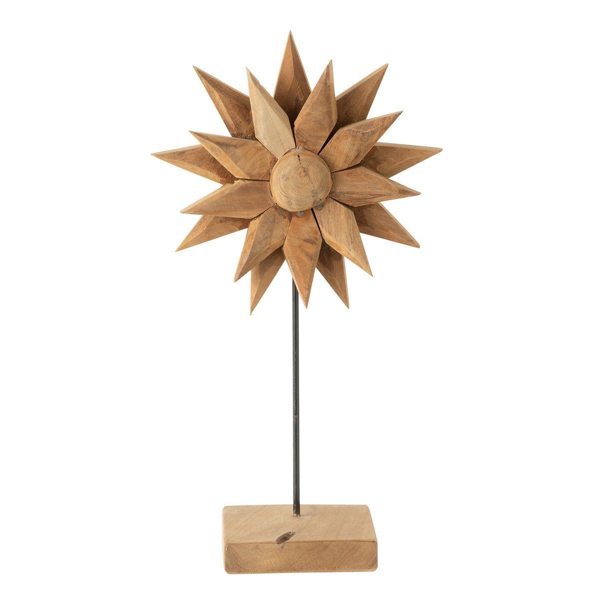 J-LINE Tournesol déco en bois  fleur  45cm naturel