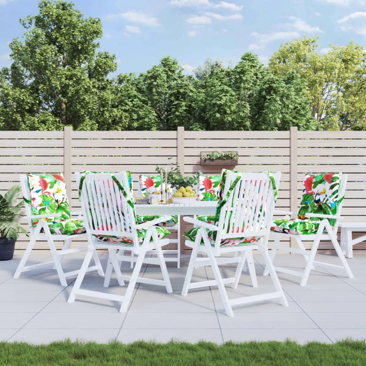 VIDAXL Coussins de chaise a dossier bas lot de 6 multicolore