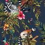Voir la diapositive 1 : DUTCH WALLCOVERINGS DUTCH WALLCOVERINGS Papier peint Lemurien Bleu petrole