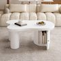 Voir la diapositive 2 : MERAX Table basse forme atypique blanc - 60x100 cm mdf