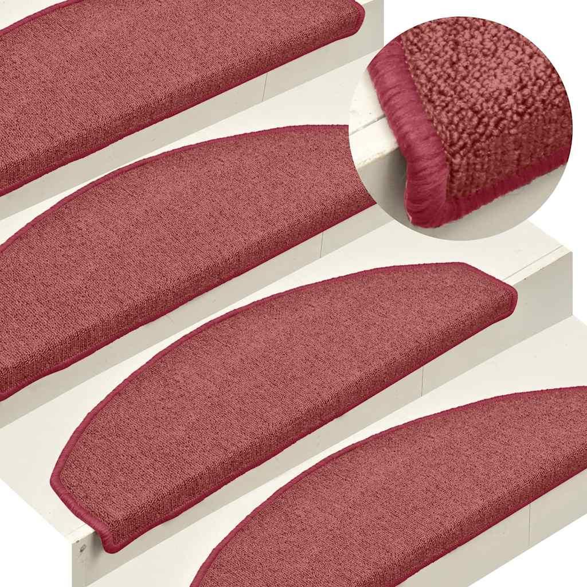 Voir la diapositive 5 : VIDAXL Tapis d'escalier 30 pcs rouge 65x24x4 cm