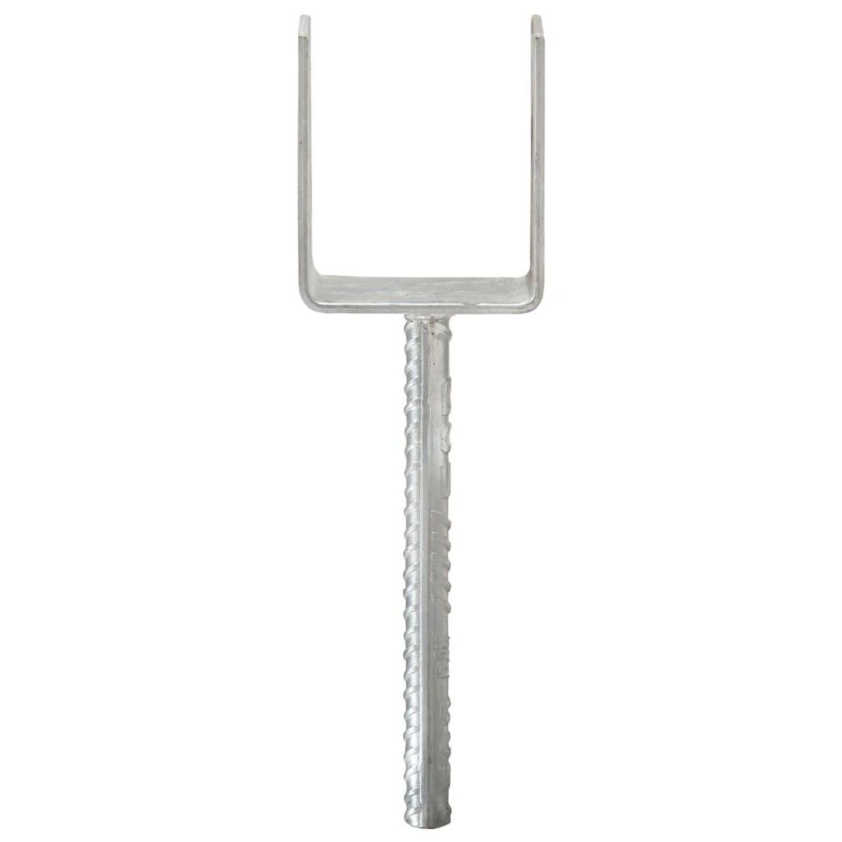 VIDAXL Piquets de cloture 6 pcs Argente 8x6x30 cm Acier galvanise