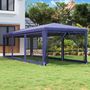 Voir la diapositive 1 : VIDAXL Tente de fete avec 8 parois laterales en maille Bleu 3x9 m PEHD