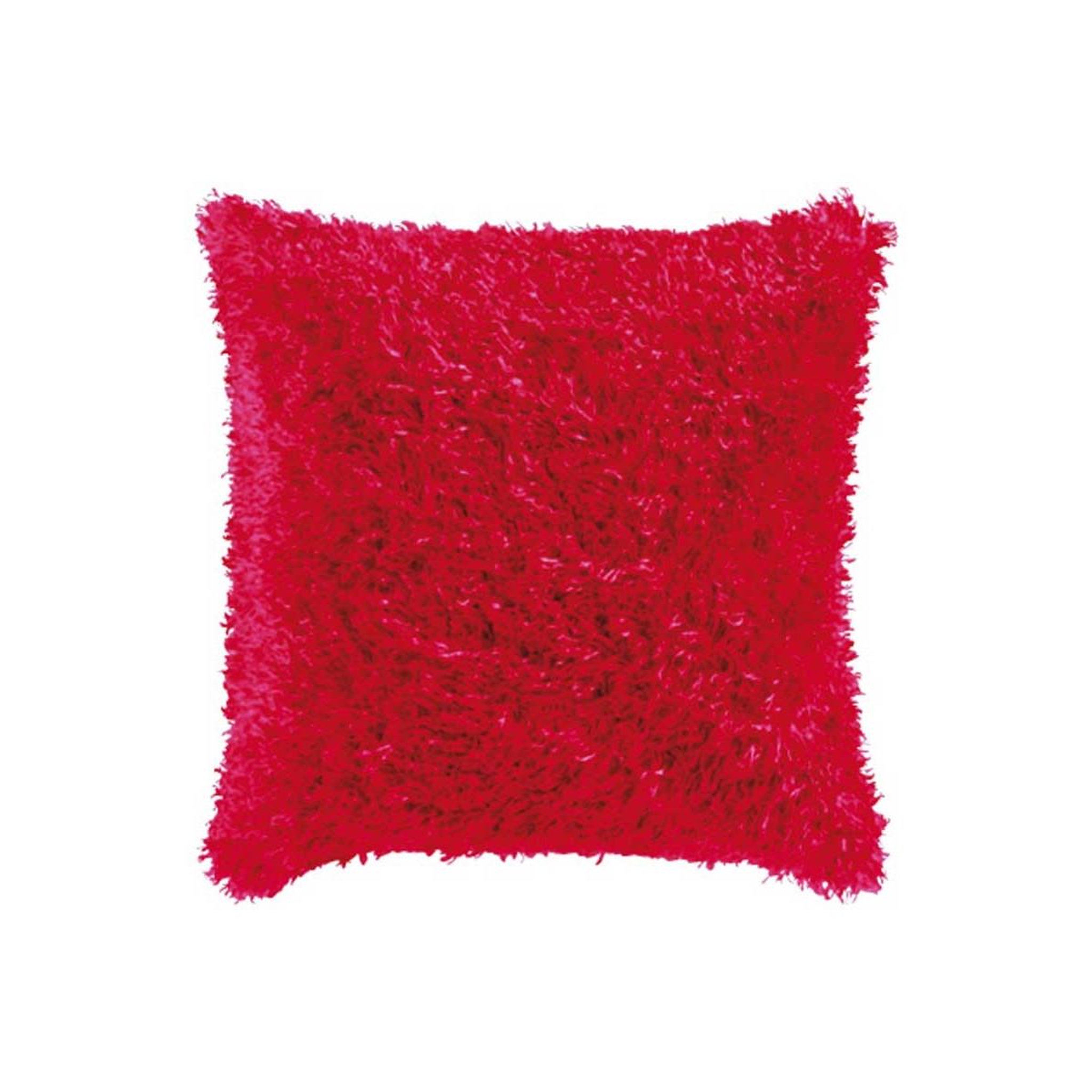 Douceur d'Intérieur Housse de coussin  fourrure  40x40cm rouge