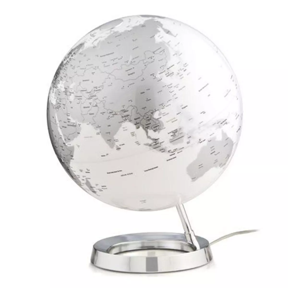 Atmosphère Globe terrestre lumineux Light & Colour Ø 30 cm - Metal Chrome