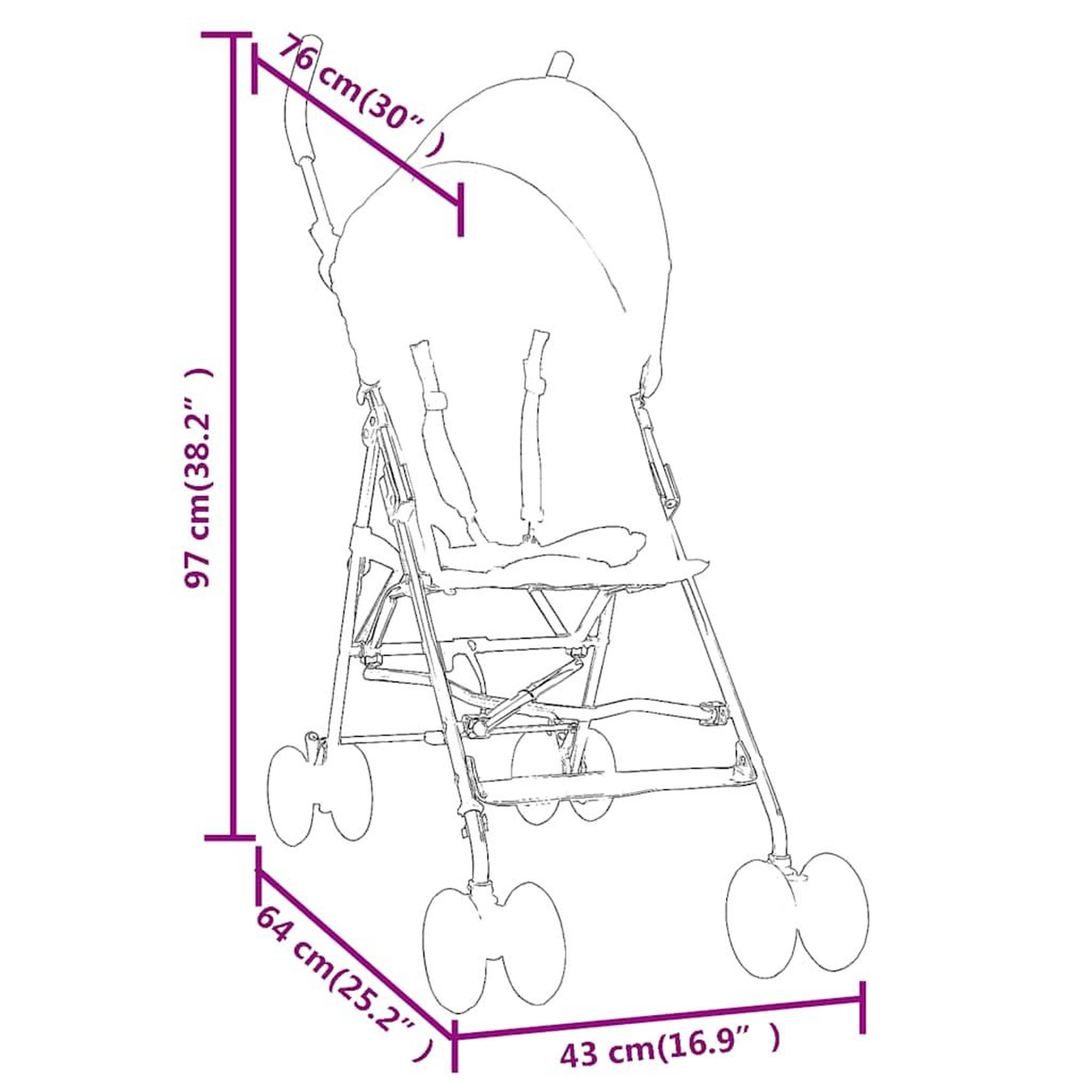 Voir la diapositive 6 : VIDAXL Poussette bebe Anthracite et noir Acier