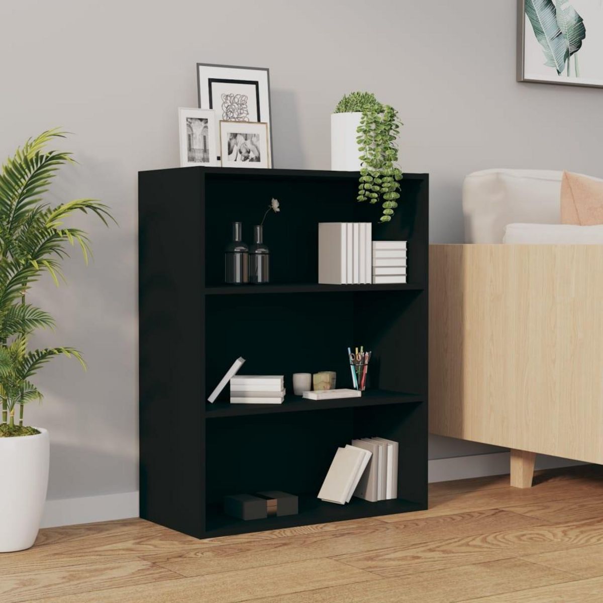 VIDAXL Armoire murale suspendue Noir 69,5x32,5x90 cm