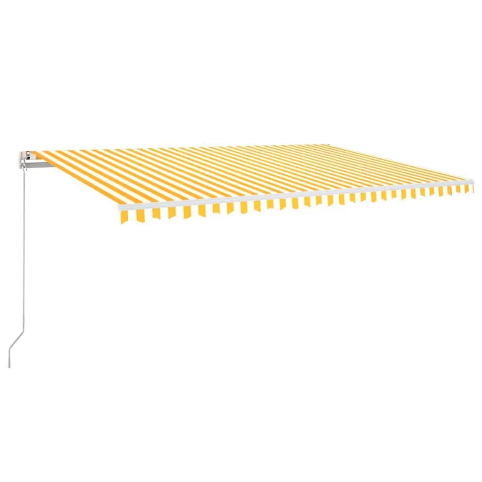 Voir la diapositive 2 : VIDAXL Auvent manuel retractable avec LED 500x300 cm Jaune et blanc