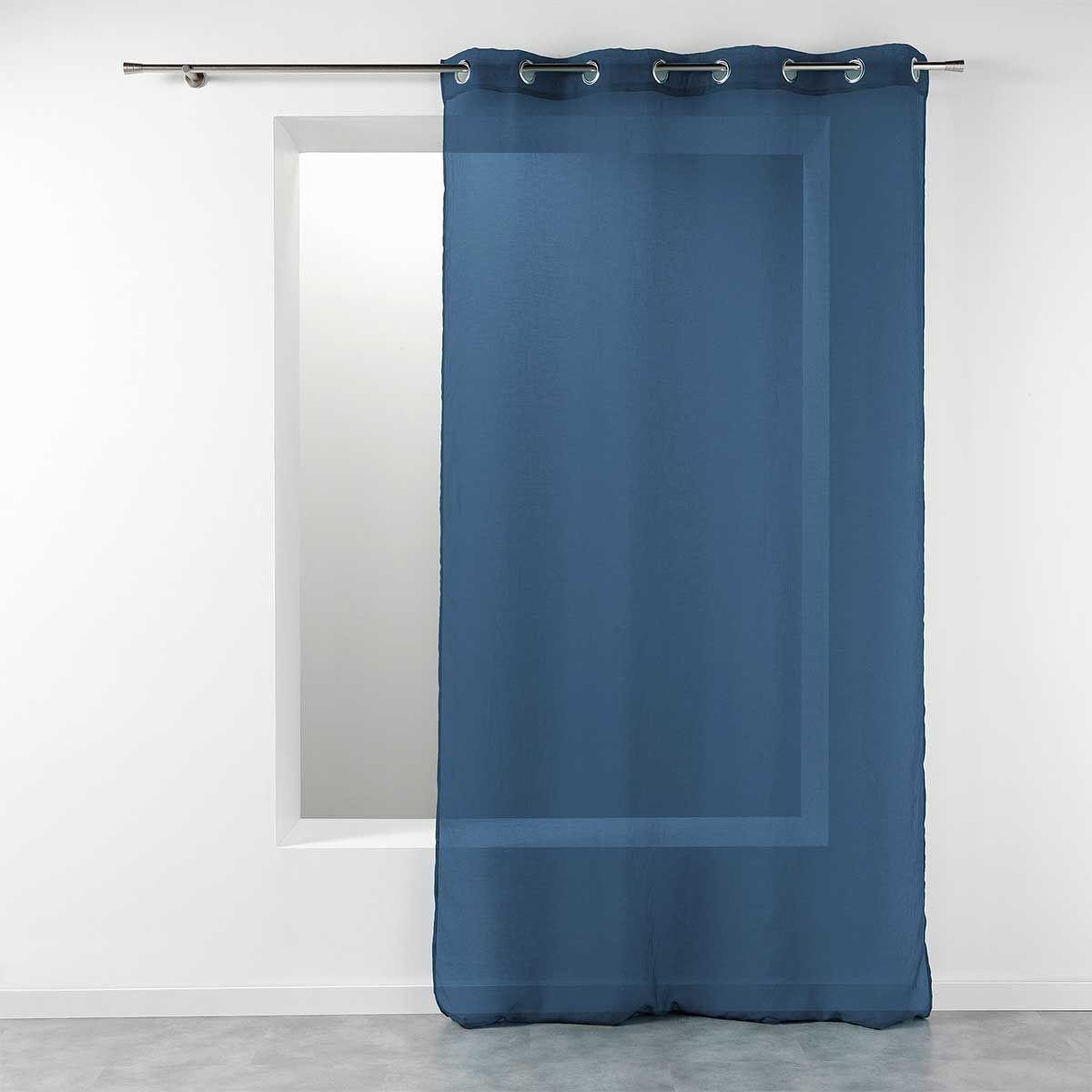 Douceur d'Intérieur Rideau voilage étamine  telma  140x280cm bleu marine
