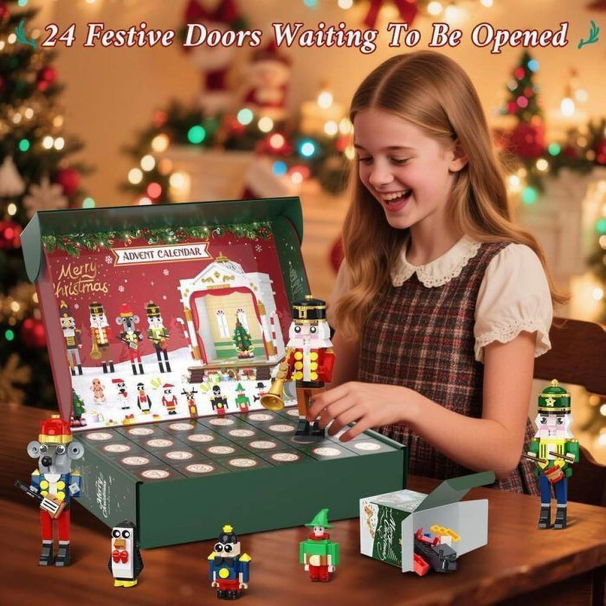 Voir la diapositive 5 : Calendrier de l'Avent kit de construction Théâtre Casse-Noisette avec LED chaleureuses, 24 jours, 1 690 mini briques et figurines
