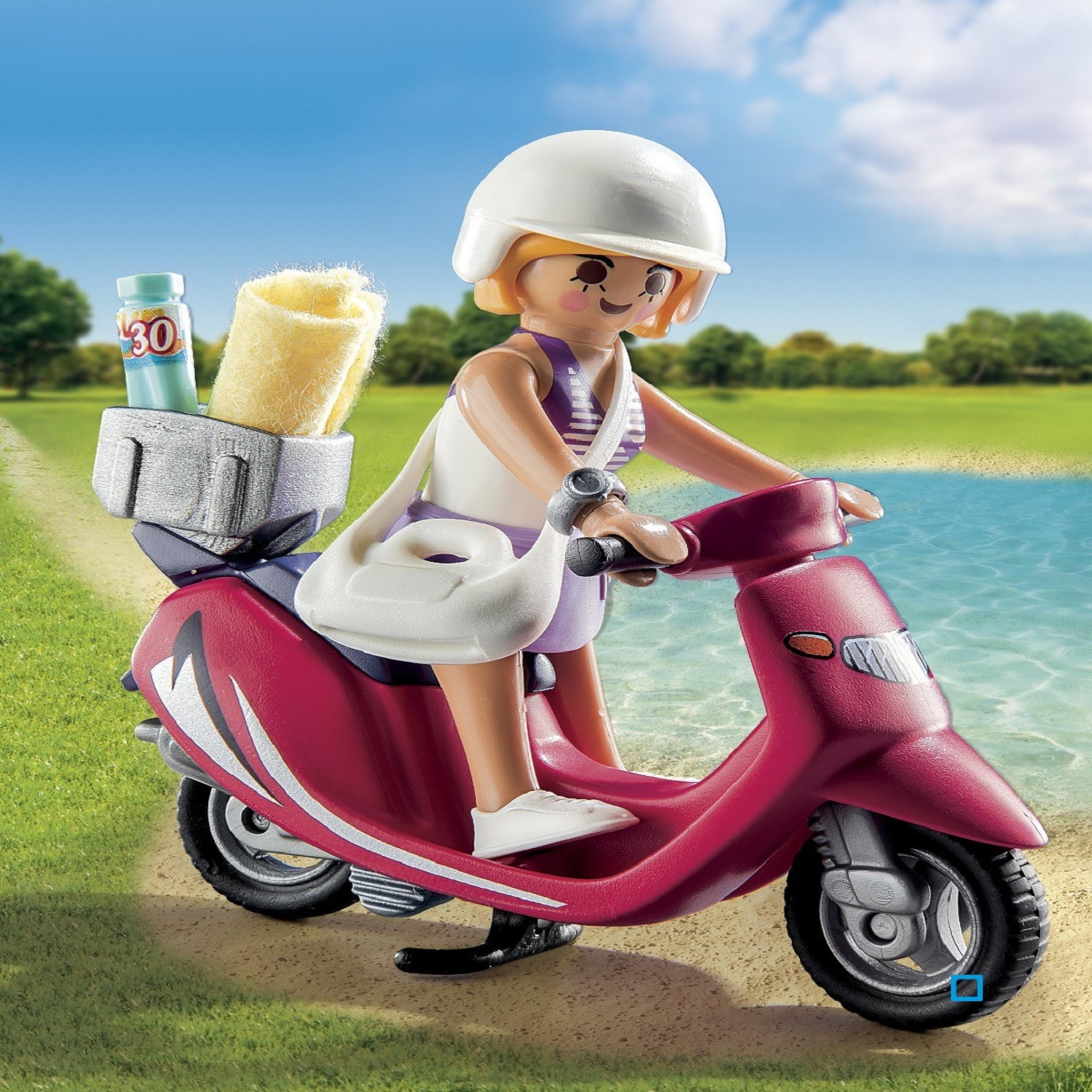 Voir la diapositive 3 : PLAYMOBIL 9084 Vacancière avec scooter 