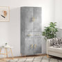 Voir la diapositive 1 : VIDAXL Buffet haut Gris beton 69,5x34x180 cm Bois d'ingenierie